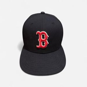 New Era Boston Red Sox black and red fitted hat